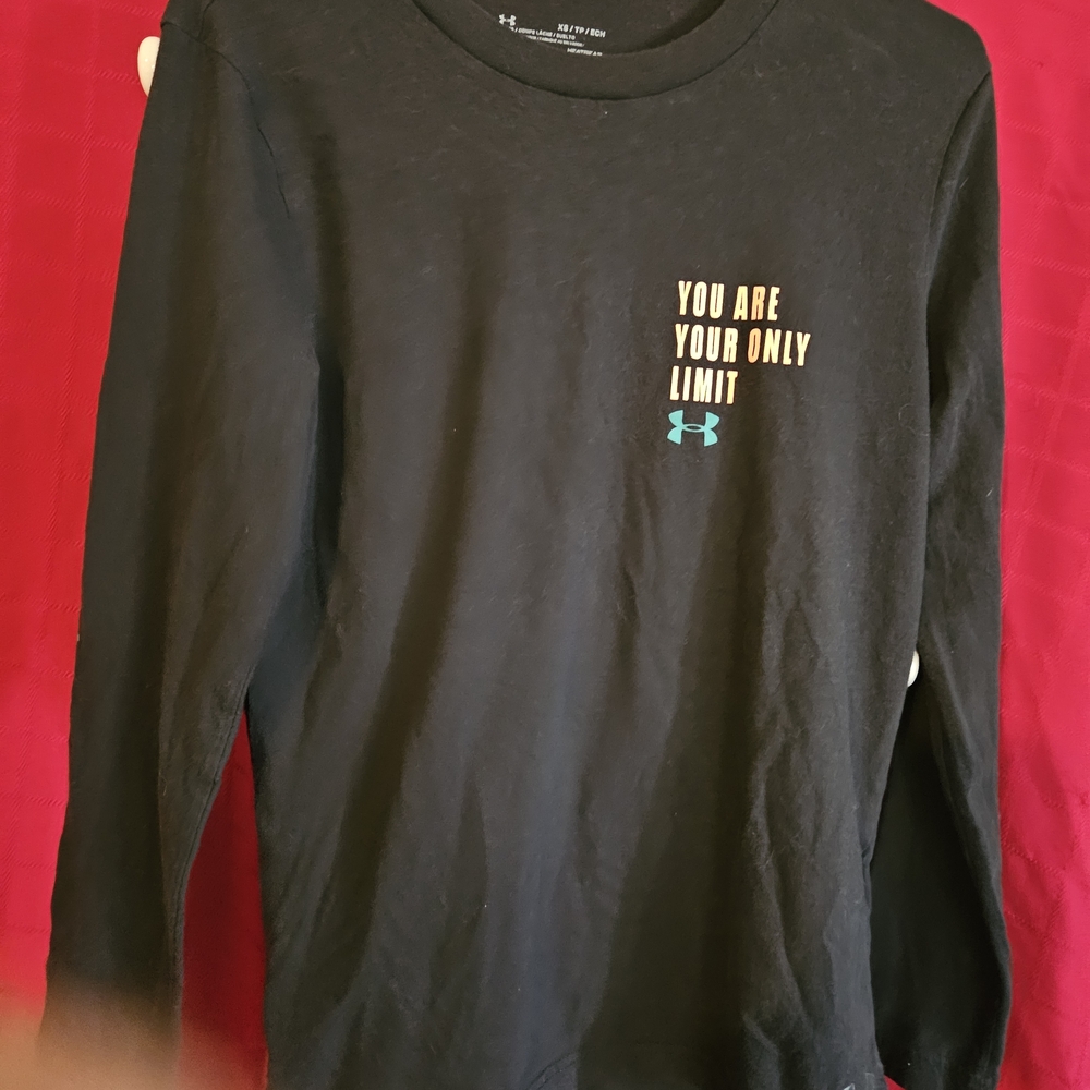 Under Armour Black Long Sleeve Tee with Motivational Print ***5/30***